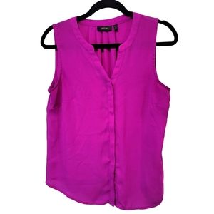 APT 9 Women Sleeveless Top Pink Medium Petite Sheer